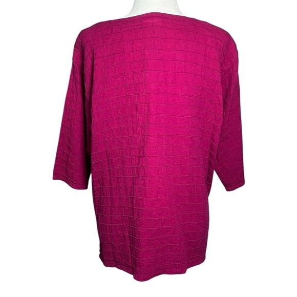 Eucalyptus Magenta Pink Size XL Cotton Boho Hippie Button Down Boxy Top - Picture 4 of 8